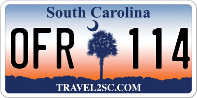 SC license plate OFR114