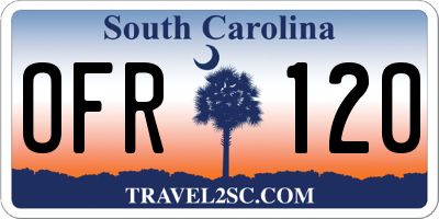 SC license plate OFR120