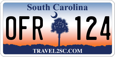 SC license plate OFR124