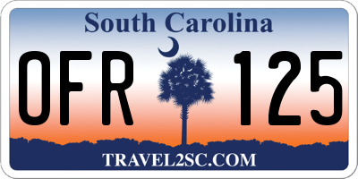 SC license plate OFR125