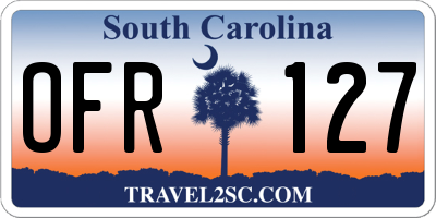 SC license plate OFR127
