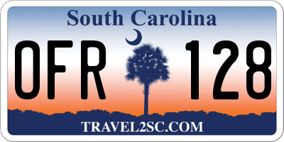 SC license plate OFR128