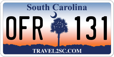 SC license plate OFR131