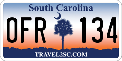 SC license plate OFR134
