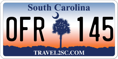 SC license plate OFR145