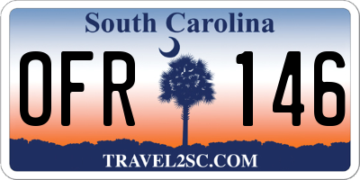SC license plate OFR146