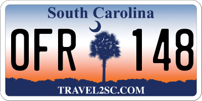 SC license plate OFR148