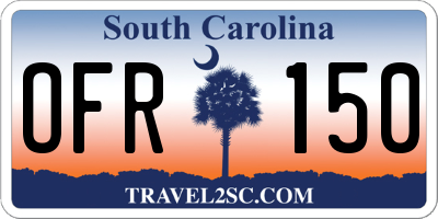 SC license plate OFR150