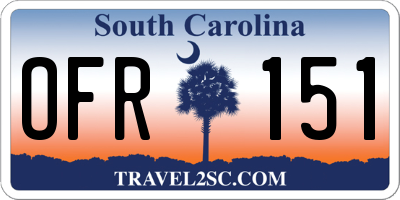 SC license plate OFR151