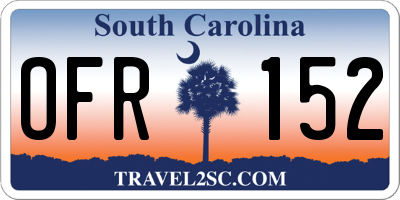SC license plate OFR152