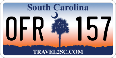 SC license plate OFR157