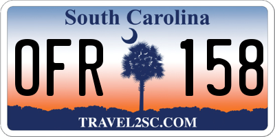SC license plate OFR158