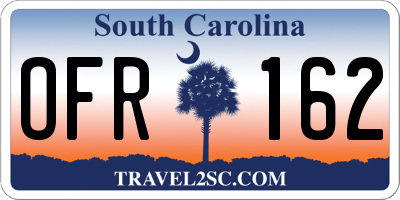 SC license plate OFR162
