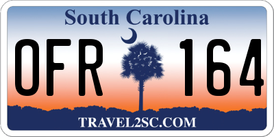 SC license plate OFR164