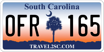 SC license plate OFR165
