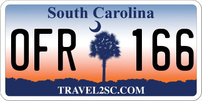 SC license plate OFR166