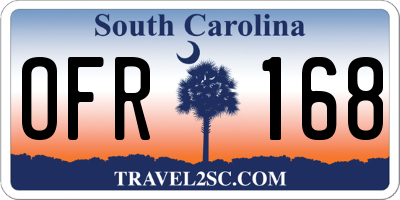 SC license plate OFR168