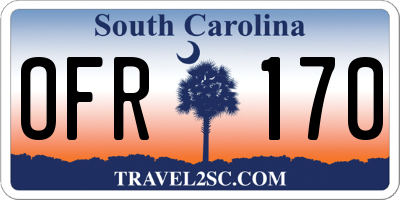 SC license plate OFR170