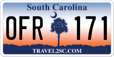 SC license plate OFR171