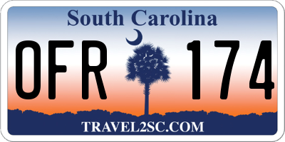 SC license plate OFR174