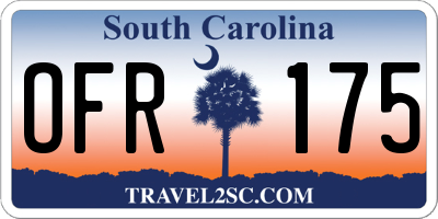 SC license plate OFR175