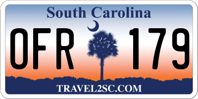 SC license plate OFR179