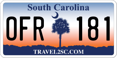 SC license plate OFR181