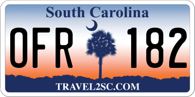SC license plate OFR182