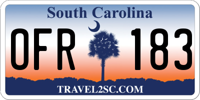 SC license plate OFR183