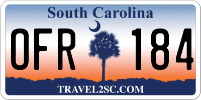 SC license plate OFR184