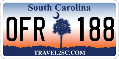 SC license plate OFR188