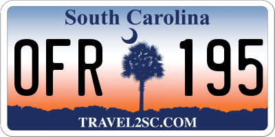 SC license plate OFR195