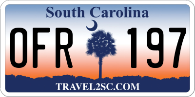SC license plate OFR197