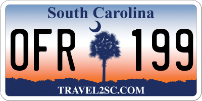 SC license plate OFR199