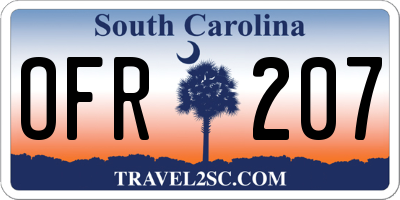 SC license plate OFR207