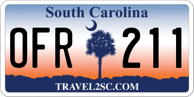 SC license plate OFR211