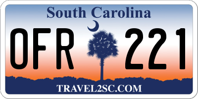 SC license plate OFR221