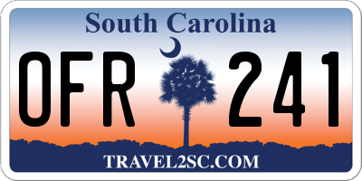 SC license plate OFR241