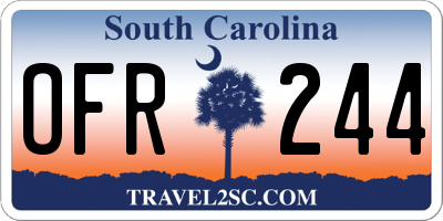 SC license plate OFR244