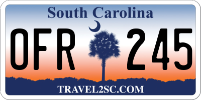 SC license plate OFR245