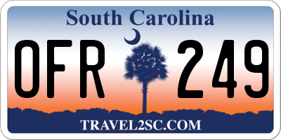 SC license plate OFR249