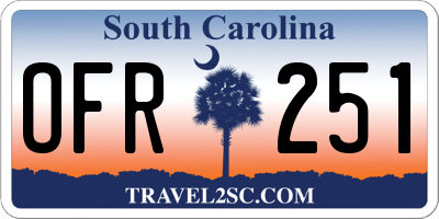SC license plate OFR251