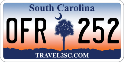 SC license plate OFR252