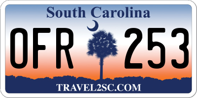 SC license plate OFR253
