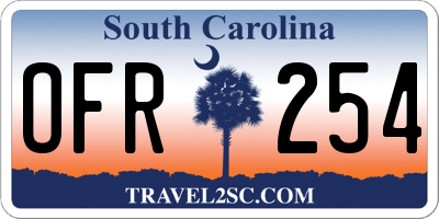 SC license plate OFR254