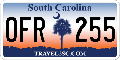 SC license plate OFR255
