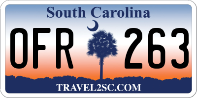 SC license plate OFR263