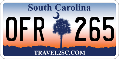 SC license plate OFR265