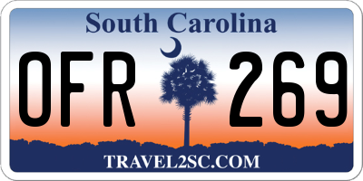 SC license plate OFR269