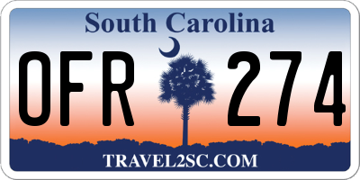 SC license plate OFR274